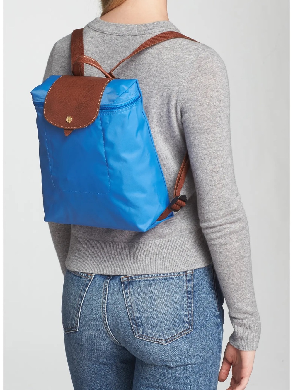 Longchamp Le Pliage Backpack in bright blue - Picture 7 of 7
